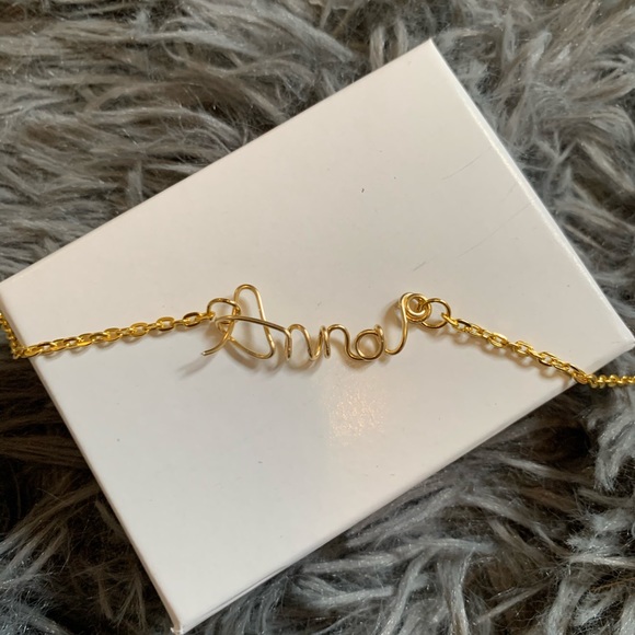 Customizable Gold Wire Necklace - Picture 10 of 10
